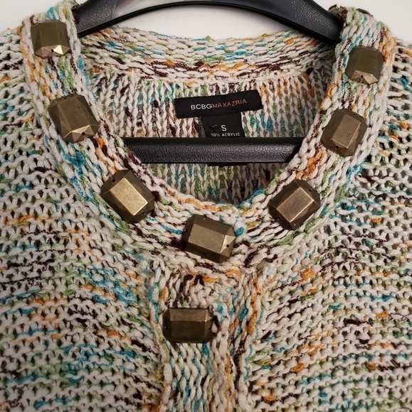 BCBGMaxAzria Chunky Knit Rainbow Sweater Small - Picture 2 of 9
